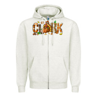 Oatmeal Heather Personalized Thanksgiving Zipper Hoodie - NancyCooperArtShop