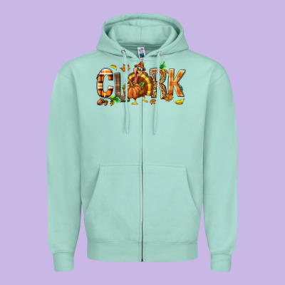 Personalized Thanksgiving Zipper Hoodie Designed By Nancycooperartshop