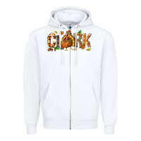 White Personalized Thanksgiving Zipper Hoodie - NancyCooperArtShop