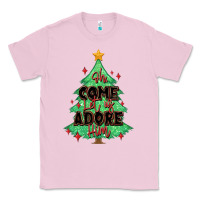 Bubblegum Pink oh come let us adore him christmas tree Classic Tee - MaliasSmallBusiness