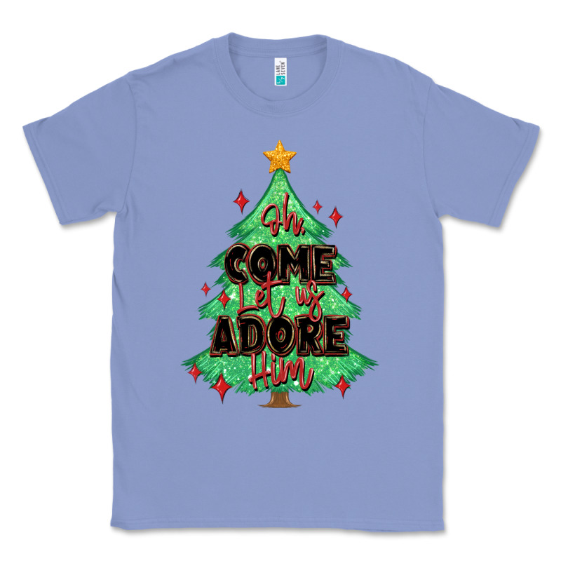 Oh Come Let Us Adore Him Christmas Tree Classic Tee by MaliasSmallBusiness | Teevron