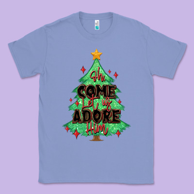 Oh Come Let Us Adore Him Christmas Tree Classic Tee Designed By Maliassmallbusiness