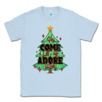 Dusty Blue oh come let us adore him christmas tree Classic Tee - MaliasSmallBusiness