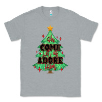 Heather Grey oh come let us adore him christmas tree Classic Tee - MaliasSmallBusiness
