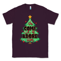 Plum oh come let us adore him christmas tree Classic Tee - MaliasSmallBusiness