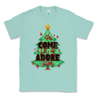 Seafoam oh come let us adore him christmas tree Classic Tee - MaliasSmallBusiness