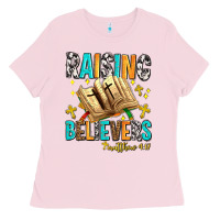 Bubblegum Pink Raising believers matthew 4 17 Ladies Tee - AdoDesignShop