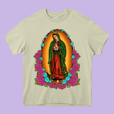 Our Lady Of Guadalupe Heavy Core Tee Designed By Jahusdesignshop
