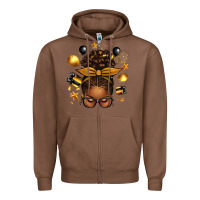 Chestnut new year's eve afro messy bun Zipper Hoodie - texasbilliewilder