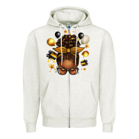 Oatmeal Heather new year's eve afro messy bun Zipper Hoodie - texasbilliewilder