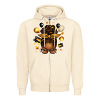 Sandshell new year's eve afro messy bun Zipper Hoodie - texasbilliewilder