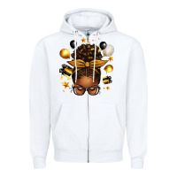 White new year's eve afro messy bun Zipper Hoodie - texasbilliewilder