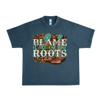Midnight Navy blame it all on my roots Urban Heavy Tee - NancyCooperArtShop