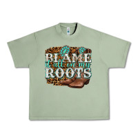 Oil Green blame it all on my roots Urban Heavy Tee - NancyCooperArtShop