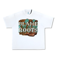 White blame it all on my roots Urban Heavy Tee - NancyCooperArtShop