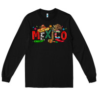 Black colorful mexico collage Long Sleeve Tee - LillyAllenDesigns
