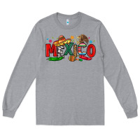 Heather Grey colorful mexico collage Long Sleeve Tee - LillyAllenDesigns