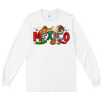 White colorful mexico collage Long Sleeve Tee - LillyAllenDesigns