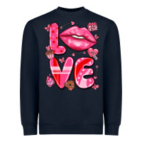 Navy love with lips Heavyweight Sweatshirt - LillyAllenDesigns