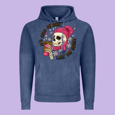 Its Cold Outside Like My Heart Vintage Hoodie Designed By Maliassmallbusiness