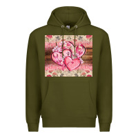 Army Green cancer hearts Premium Hoodie - CowGirlArtShop