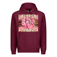 Burgundy cancer hearts Premium Hoodie - CowGirlArtShop