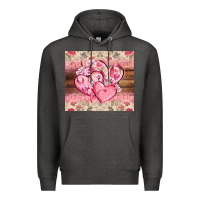 Charcoal Heather cancer hearts Premium Hoodie - CowGirlArtShop