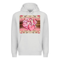 Dove Grey cancer hearts Premium Hoodie - CowGirlArtShop