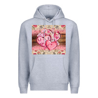 Heather Grey cancer hearts Premium Hoodie - CowGirlArtShop