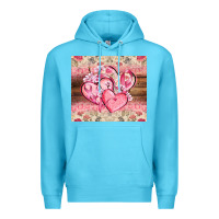 Ocean Blue cancer hearts Premium Hoodie - CowGirlArtShop