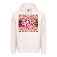 Pale Pink cancer hearts Premium Hoodie - CowGirlArtShop