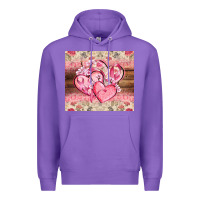 Purple cancer hearts Premium Hoodie - CowGirlArtShop