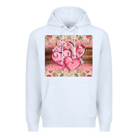 White cancer hearts Premium Hoodie - CowGirlArtShop