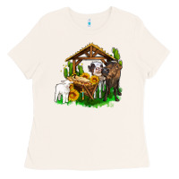 Jesus Holy Night Cows And Sunflowers Ladies Tee | Teevron