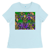 Mardi Gras Fleur De Lis Ladies Tee | Teevron