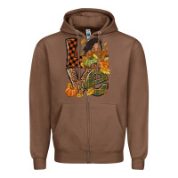 Chestnut Love Fall with afro woman Zipper Hoodie - NancyCooperArtShop