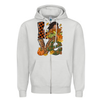 Dove Grey Love Fall with afro woman Zipper Hoodie - NancyCooperArtShop