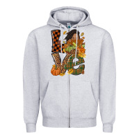 Heather Grey Love Fall with afro woman Zipper Hoodie - NancyCooperArtShop
