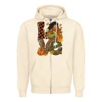 Sandshell Love Fall with afro woman Zipper Hoodie - NancyCooperArtShop