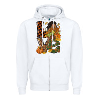 White Love Fall with afro woman Zipper Hoodie - NancyCooperArtShop