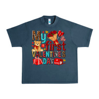 Midnight Navy my first valentines day Urban Heavy Tee - NancyCooperArtShop
