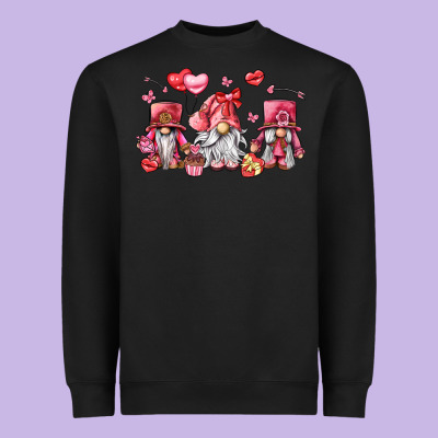 Valentine's Day Gnomes Heavyweight Sweatshirt Designed By Lillyallendesigns
