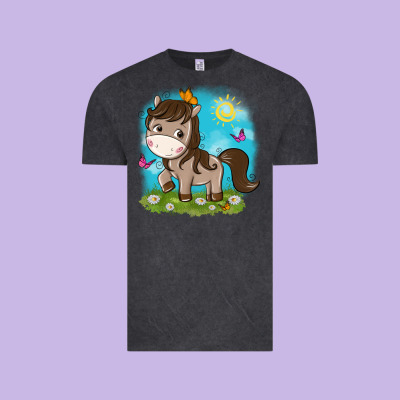 Little Cute Horse Vintage Tee Designed By Nancycooperartshop