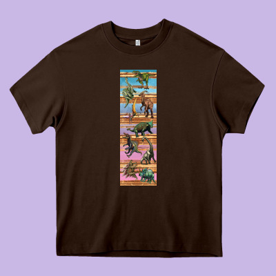 Dinosaurs Pen Wrap Heavy Core Tee Designed By Artiststas