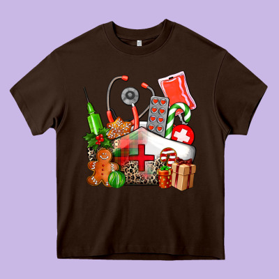 Nurse  And Christmas Heavy Core Tee Designed By Adodesignshop