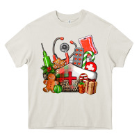 Cream nurse  and christmas Heavy Core Tee - AdoDesignShop