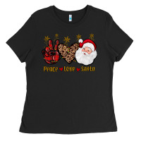Black peace love santa Ladies Tee - JahusDesignShop