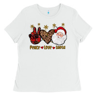 White peace love santa Ladies Tee - JahusDesignShop