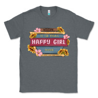 Charcoal Heather welcome to the fabulous happy girl avenue Classic Tee - MaliasSmallBusiness