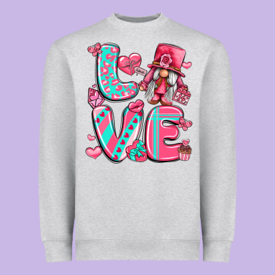 Love With Gnome Heavyweight Sweatshirt Designed By Lillyallendesigns